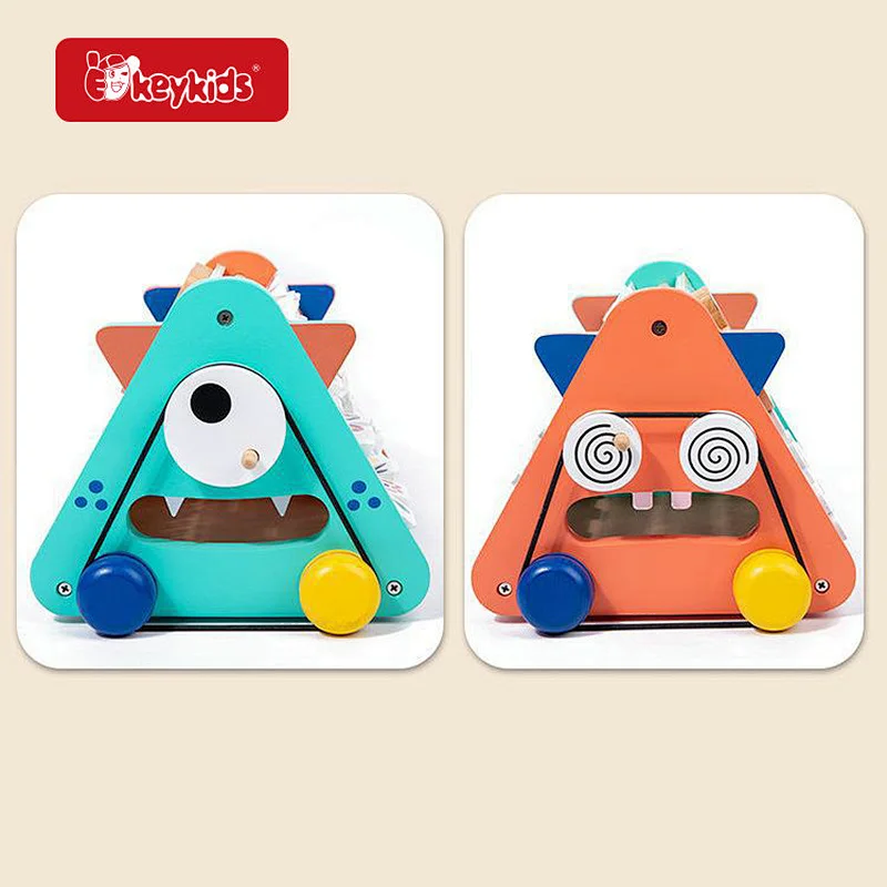 Montessori Learning Wooden Triangle Activity Centre Toys for 1 Year Old W12E224